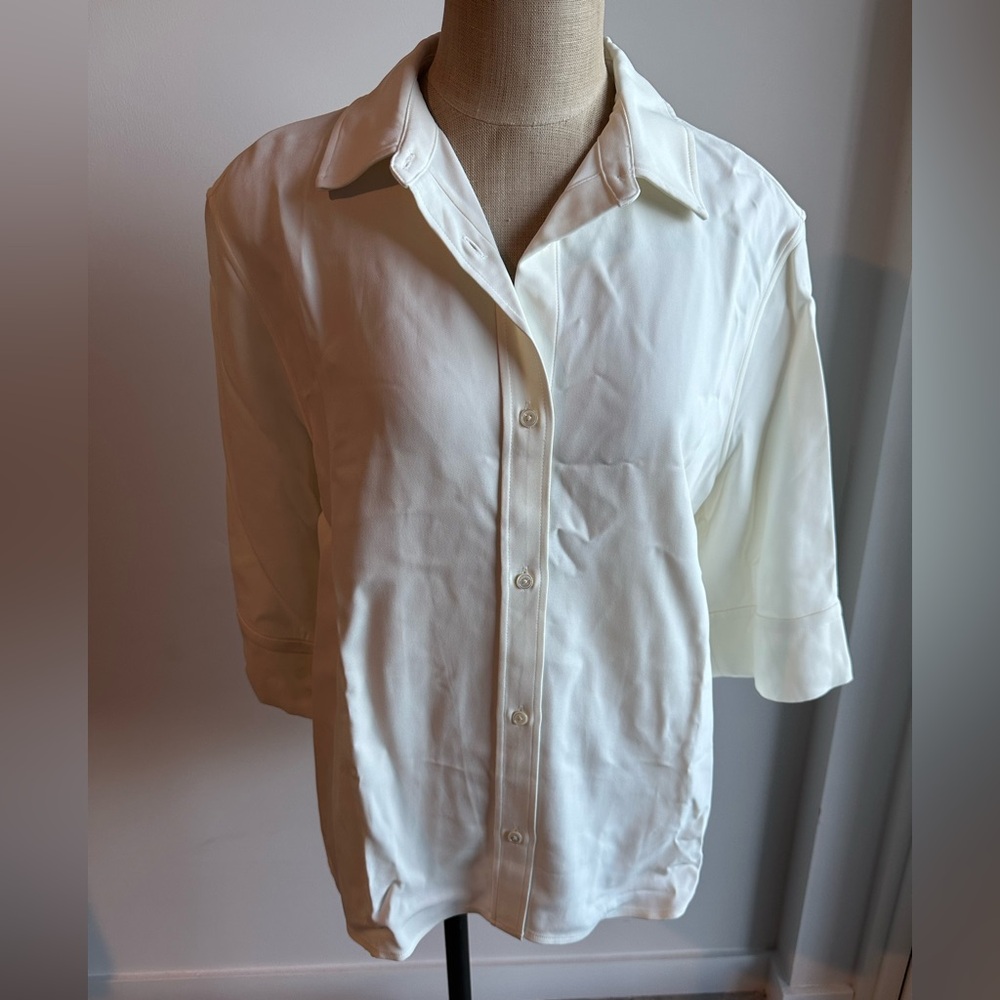 Anine Bing Mary Shirt in Ivory Size Medium
